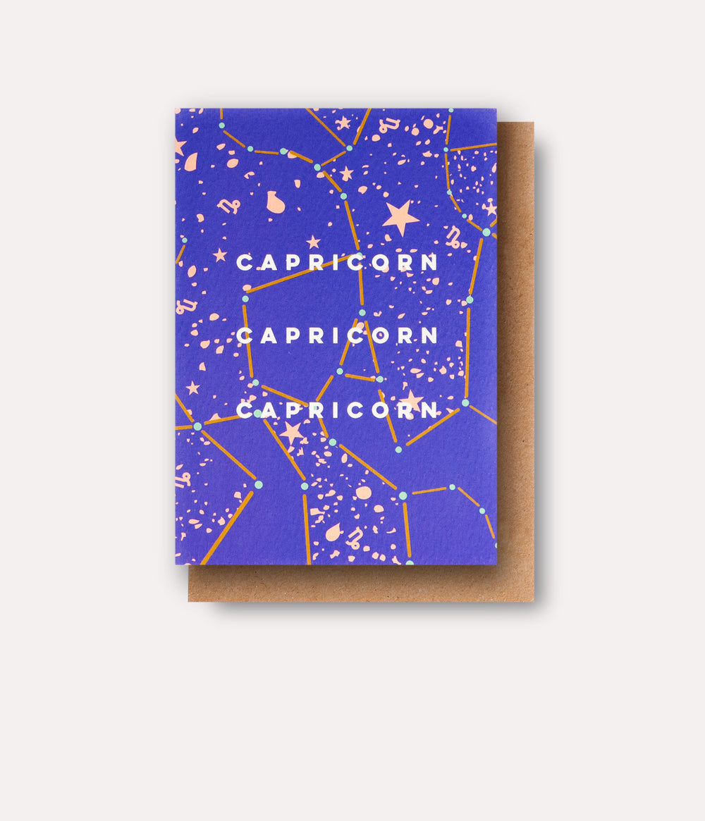 Cosmic Capricorn Astro Birthday Card