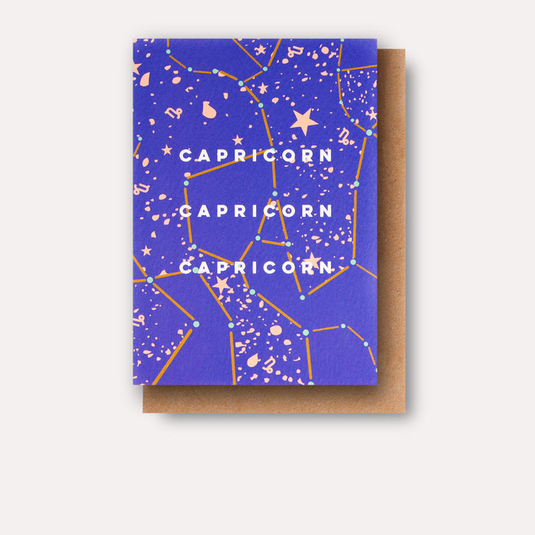 Cosmic Capricorn Astro Birthday Card