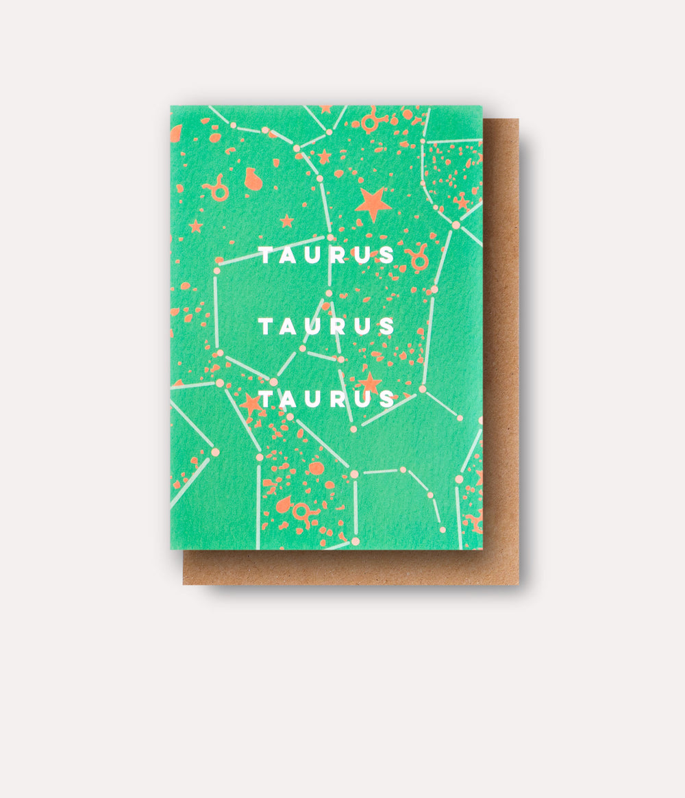 Cosmic Taurus Astro Birthday Card