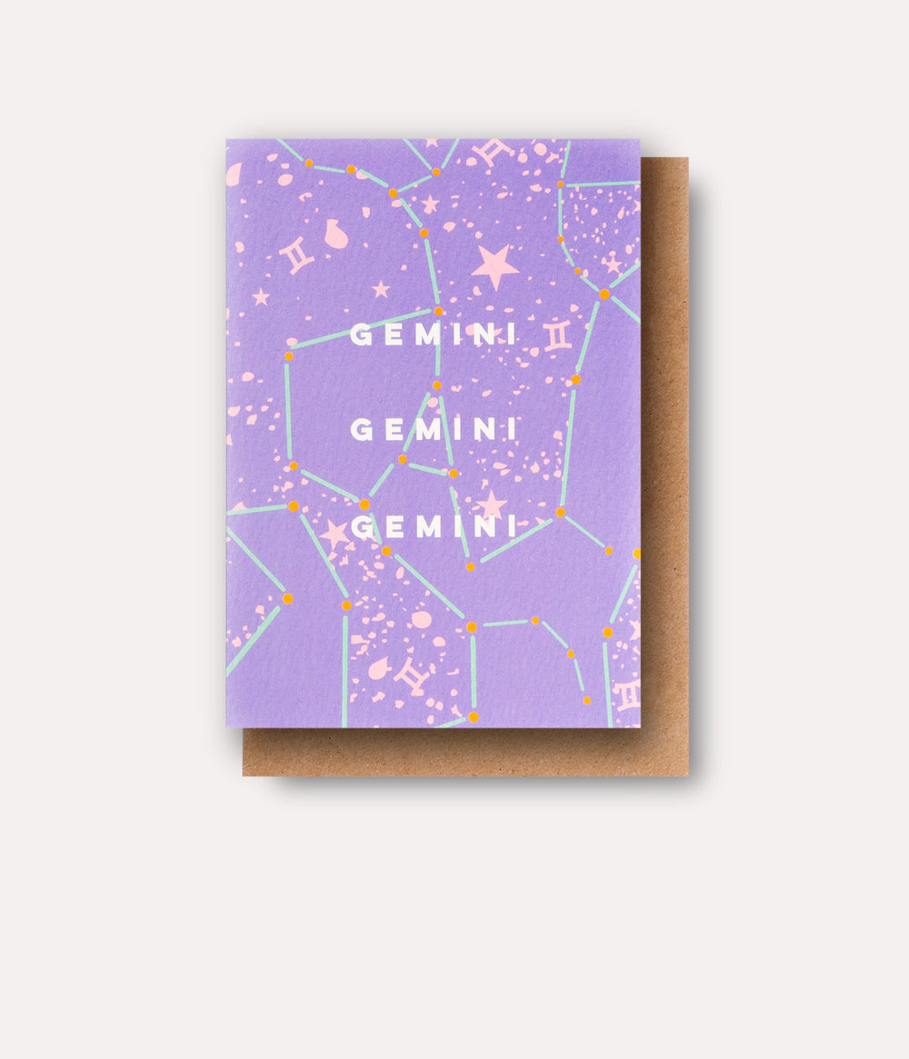 Cosmic Gemini Astro Birthday Card