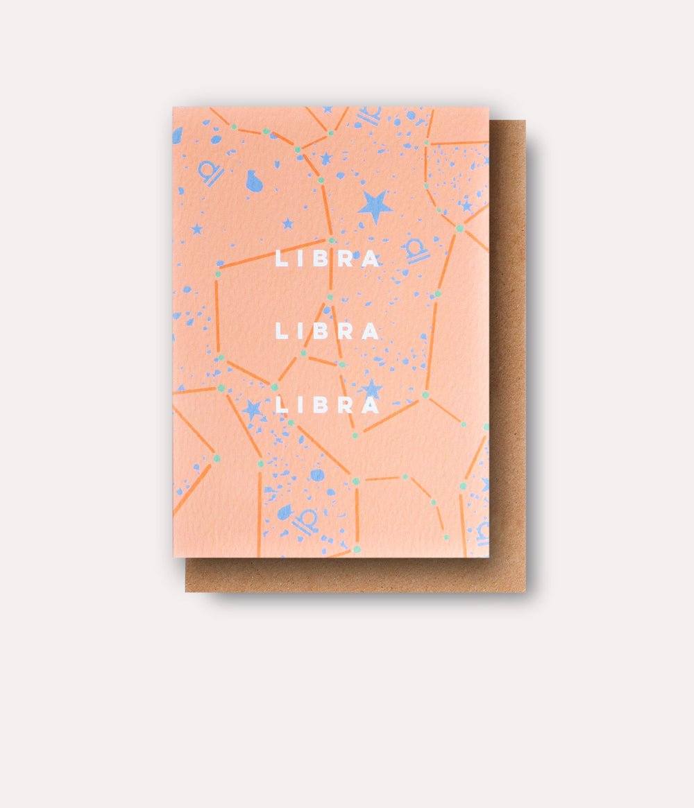 Cosmic Libra Astro Birthday Card