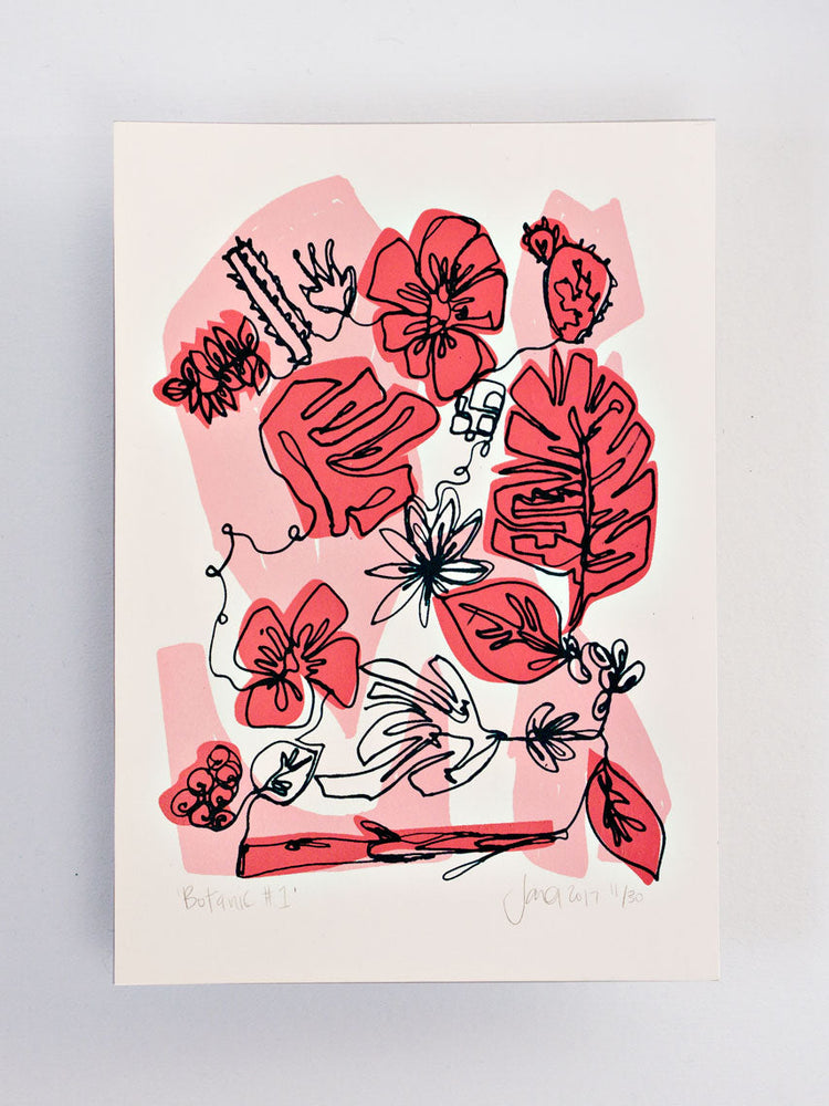 The Completist Pink Botanic Screen Print