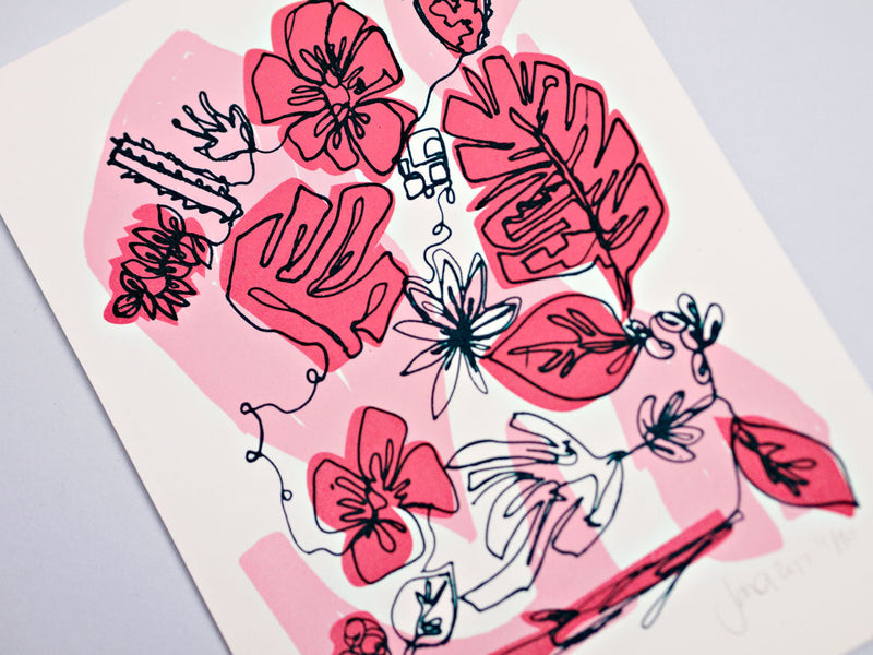 The Completist Pink Botanic Screen Print