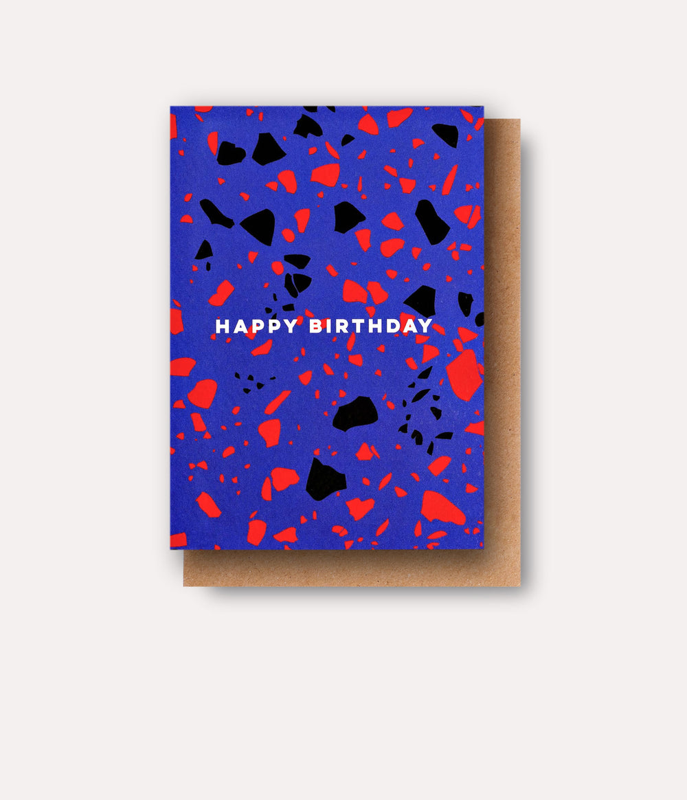 Blue Terrazzo Birthday Card