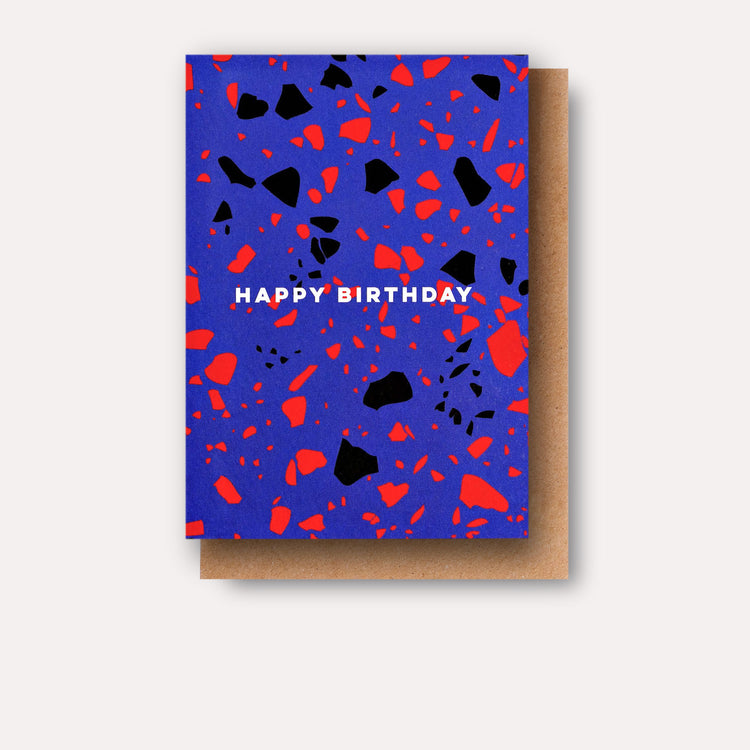 Blue Terrazzo Birthday Card