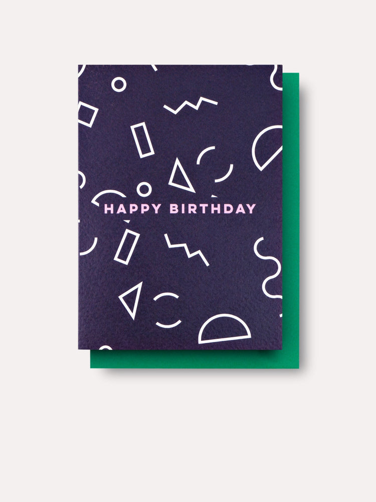 The Completist Mini Memphis Shapes Birthday Card