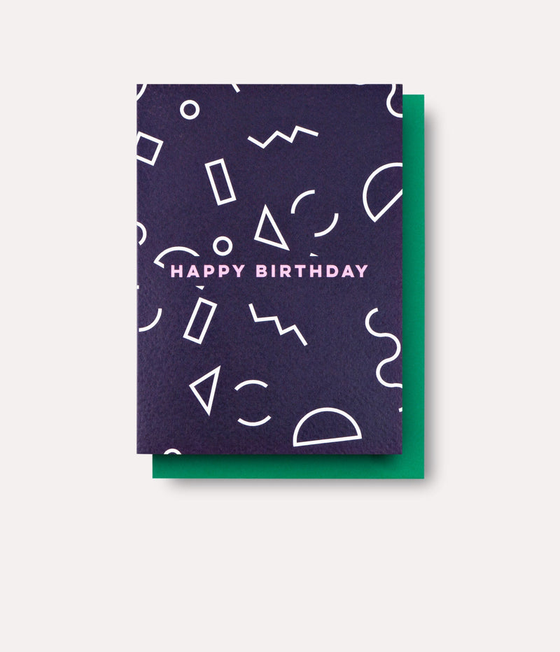 The Completist Mini Memphis Shapes Birthday Card