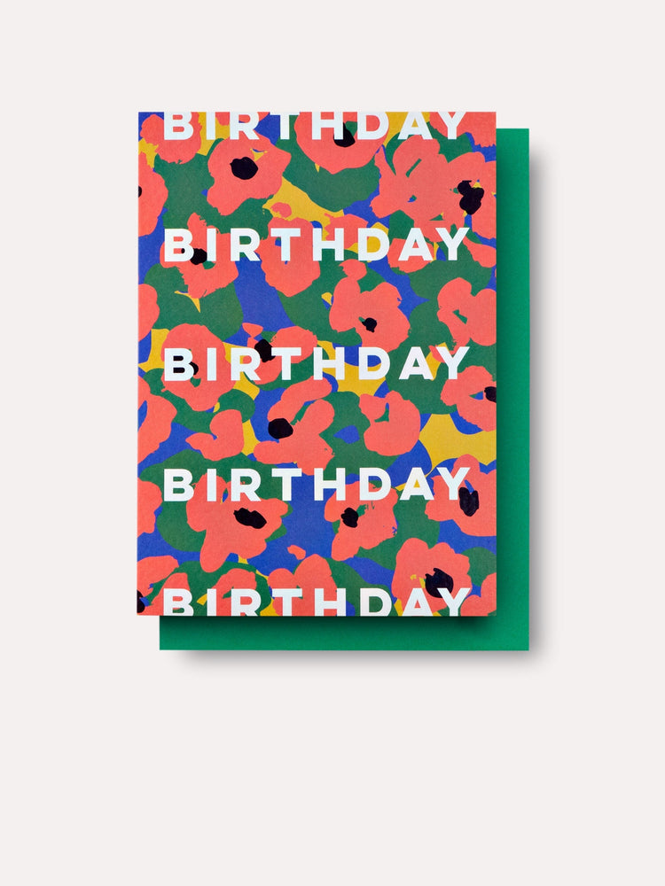 The Completist Painter Flower Birthday Card