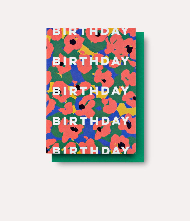 The Completist Painter Flower Birthday Card