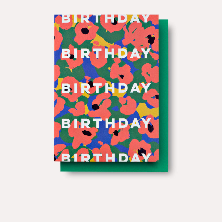 Painter Flower Birthday Card