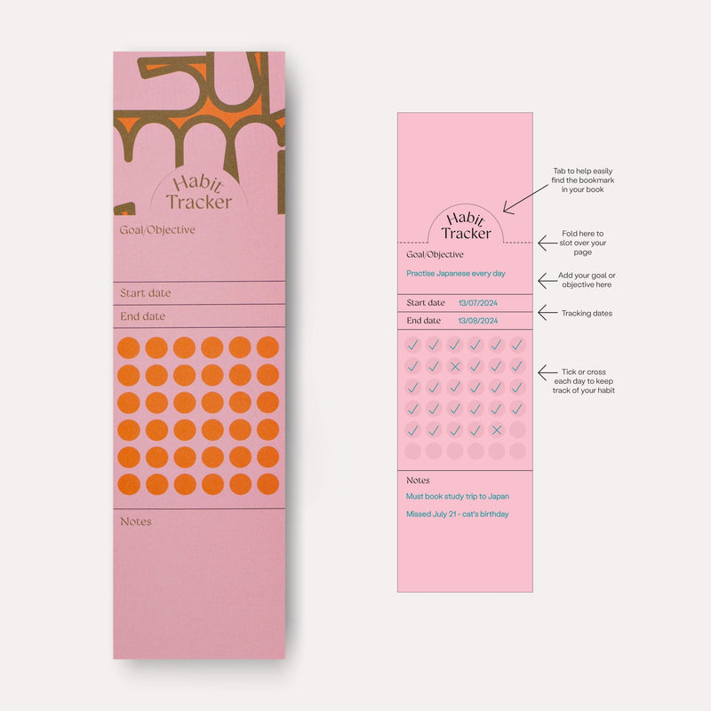 The Completist Hinoki Habit Tracker Bookmark Set