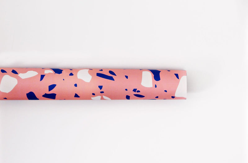 The Completist Pink Terrazzo Gift Wrap