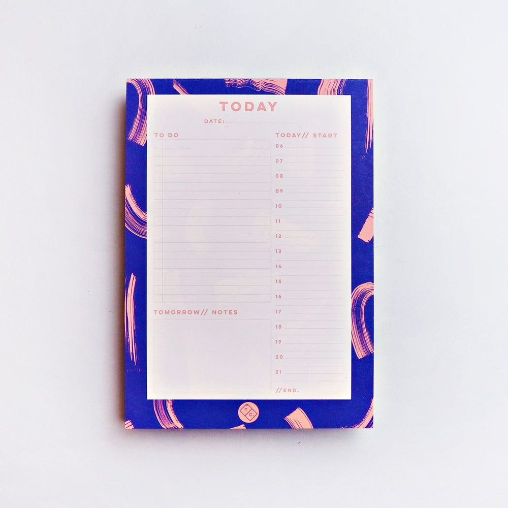 The Completist blue shadow brush daily planner pad