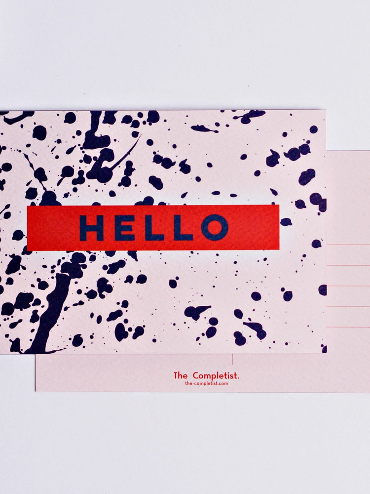 The Completist Red Navy Hello Postcard