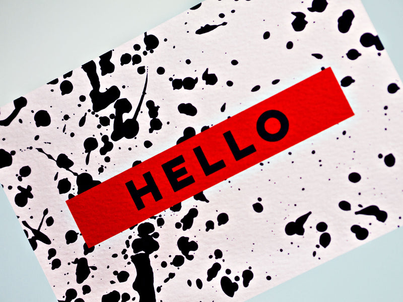 The Completist Red Navy Hello Postcard