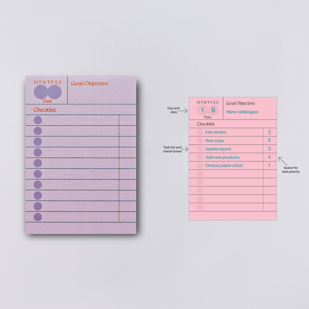 Ginger Goal Checklist Sticky Notes