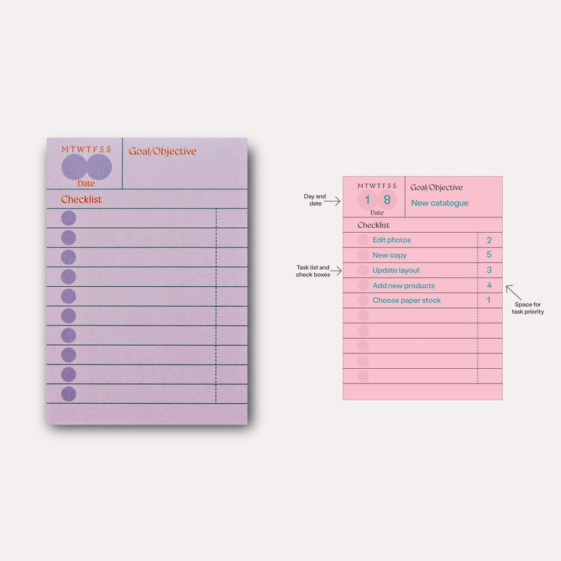 The Completist Ginger Goal Checklist Sticky Notes