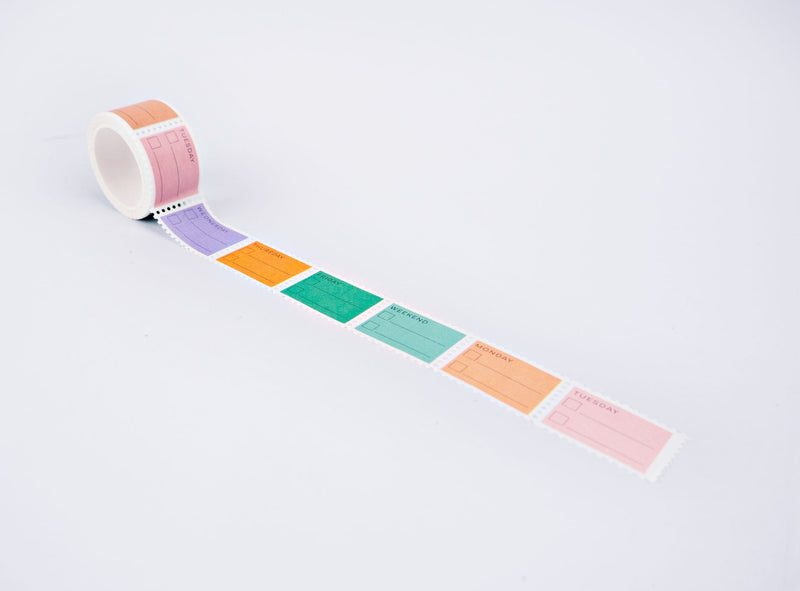 The Completist Pastel Days of the Week Checklist Stamp Washi Tape