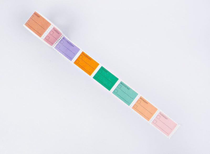 The Completist Pastel Days of the Week Checklist Stamp Washi Tape