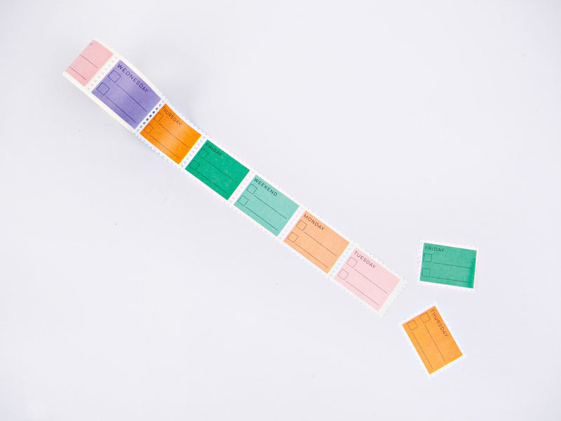 The Completist Pastel Days of the Week Checklist Stamp Washi Tape