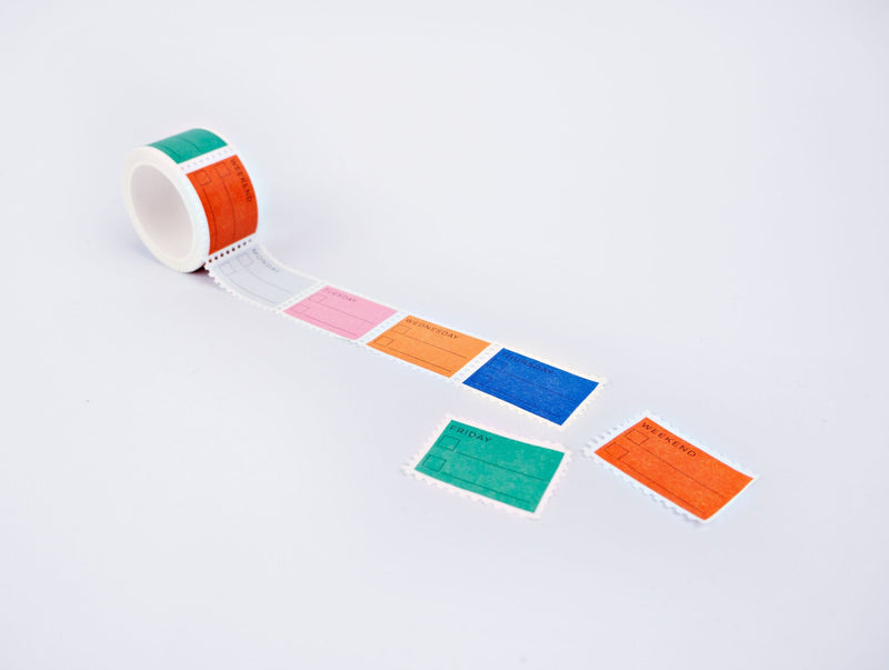 The Completist Primary Days of the Week Checklist Stamp Washi Tape