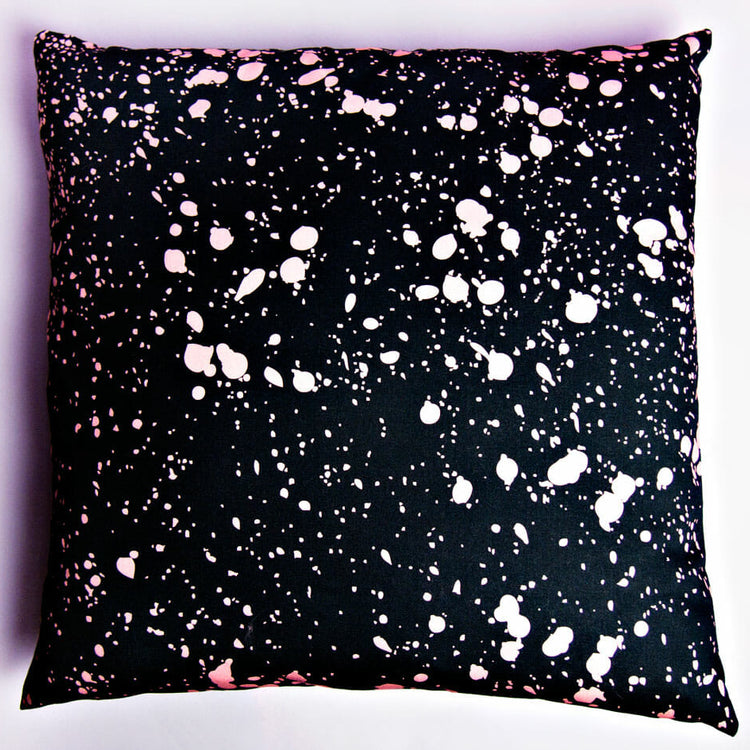 The Completist pink green speckle cushion cover